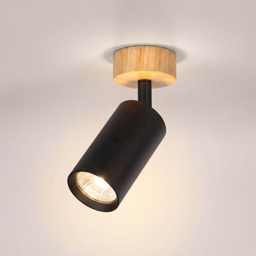 Brilagi - SELE spotlight 1xGU10/30W/230V black/oak finish