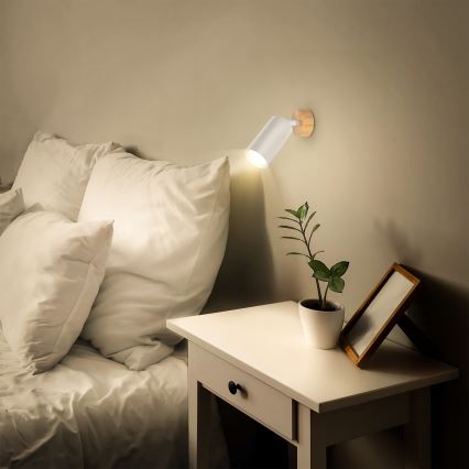 Brilagi - SELE Spotlight 1xGU10/30W/230V White/Oak Decor