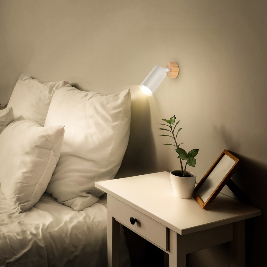 Brilagi - SELE Spotlight 1xGU10/30W/230V White/Oak Decor