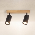 Brilagi - SELE Spotlight 2xGU10/30W/230V black/oak decor