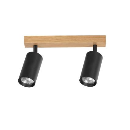 Brilagi - SELE Spotlight 2xGU10/30W/230V black/oak decor