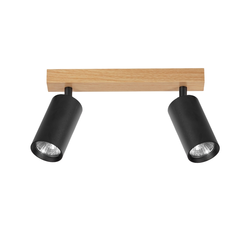 Brilagi - SELE Spotlight 2xGU10/30W/230V black/oak decor
