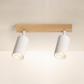 Brilagi - SELE spotlight 2xGU10/30W/230V white/oak decor