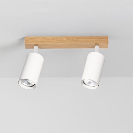 Brilagi - SELE spotlight 2xGU10/30W/230V white/oak decor