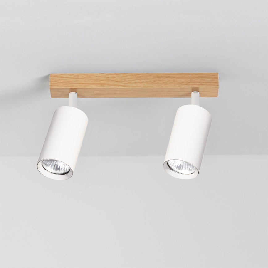 Brilagi - SELE spotlight 2xGU10/30W/230V white/oak decor