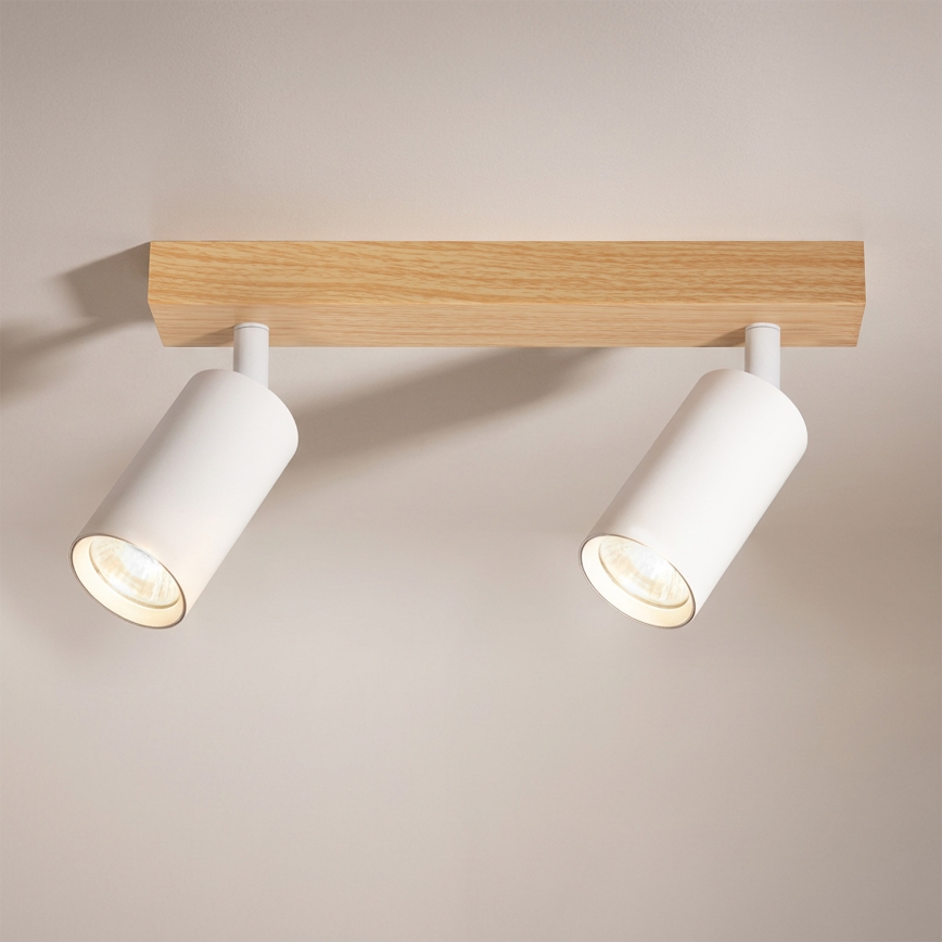 Brilagi - SELE spotlight 2xGU10/30W/230V white/oak decor