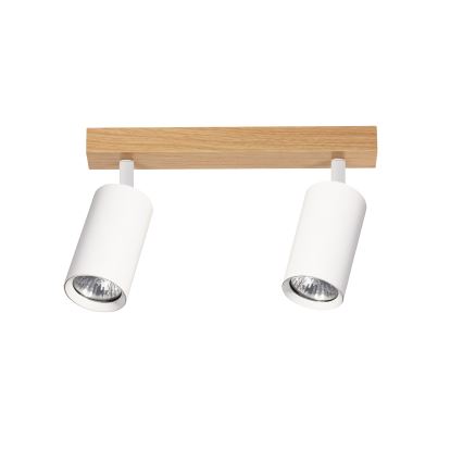 Brilagi - SELE spotlight 2xGU10/30W/230V white/oak decor