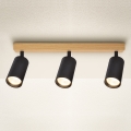 Brilagi - SELE Spotlight 3xGU10/30W/230V Black/Oak Decor