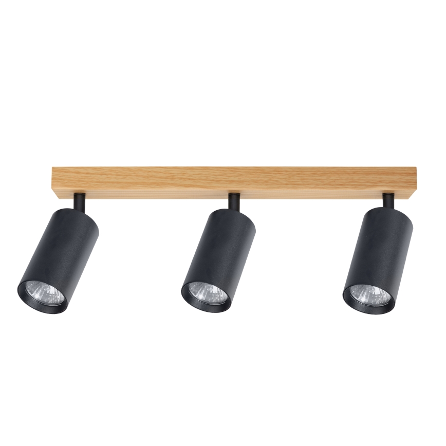Brilagi - SELE Spotlight 3xGU10/30W/230V Black/Oak Decor