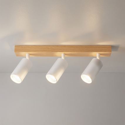 Brilagi - SELE Spotlight 3xGU10/30W/230V White/Oak Decor