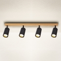 Brilagi - SELE Spotlight 4xGU10/30W/230V, Black/Oak Decor