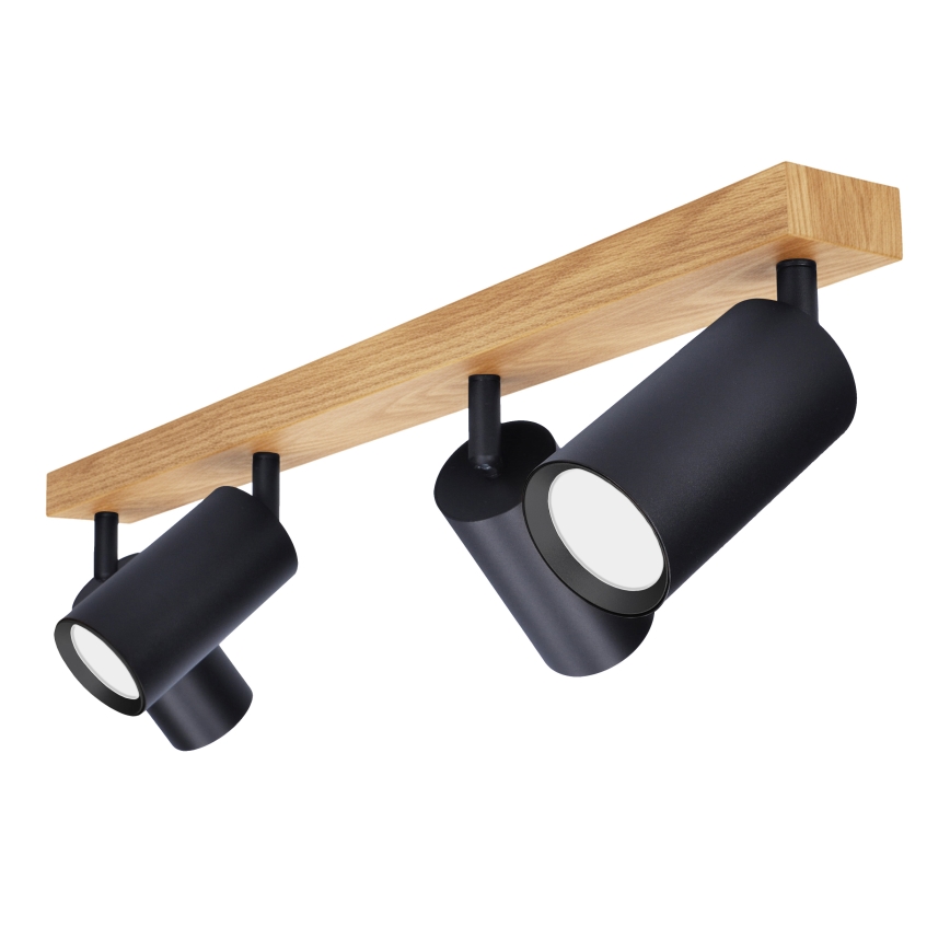Brilagi - SELE Spotlight 4xGU10/30W/230V, Black/Oak Decor