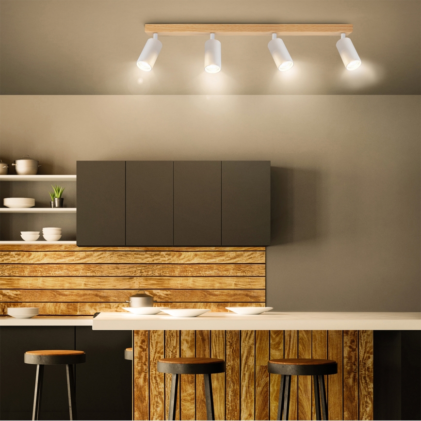 Brilagi - SELE spotlight 4xGU10/30W/230V white/oak finish