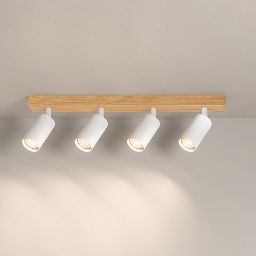 Brilagi - SELE spotlight 4xGU10/30W/230V white/oak finish