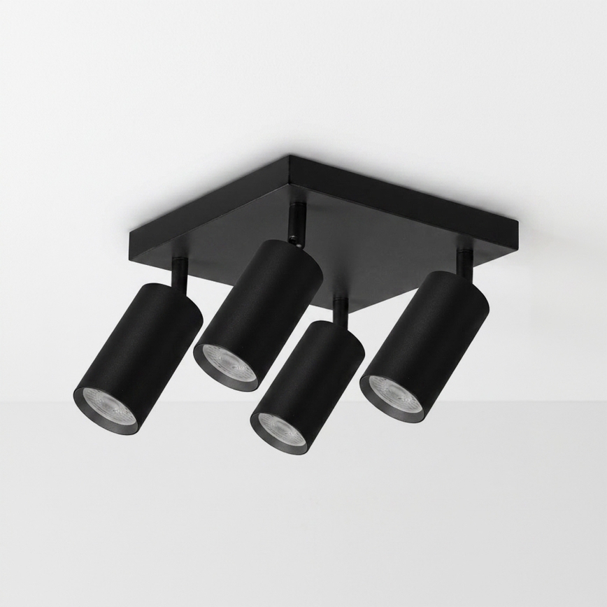 BRILAGI - SELE SQUARE LED RGBW Dimmable Spotlight, 4× GU10 (6.5W each), 230V, 2700–6500K, Black