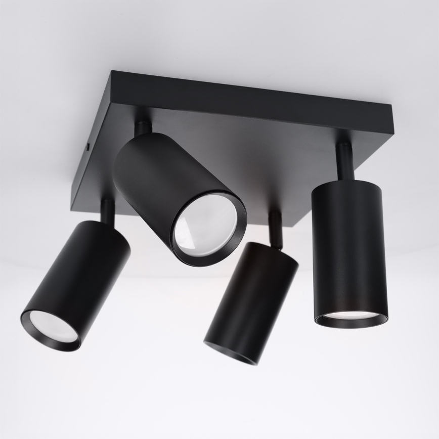 BRILAGI - SELE SQUARE LED RGBW Dimmable Spotlight, 4× GU10 (6.5W each), 230V, 2700–6500K, Black