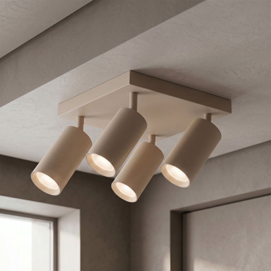 Brilagi - SELE SQUARE Spotlight 4xGU10/30W/230V Beige