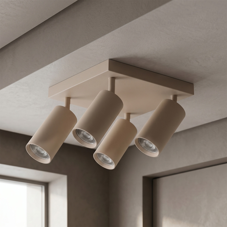 Brilagi - SELE SQUARE Spotlight 4xGU10/30W/230V Beige