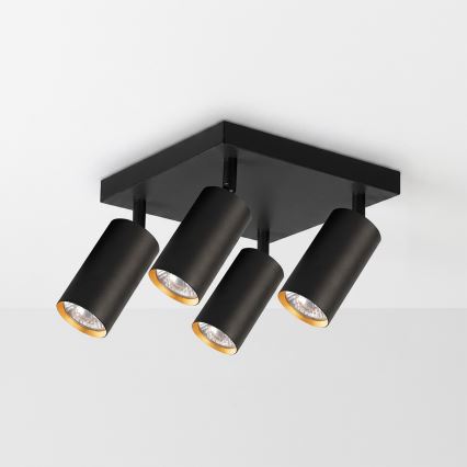 Brilagi - SELE SQUARE Spotlight 4xGU10/30W/230V Black/Gold