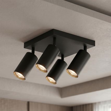Brilagi - SELE SQUARE Spotlight 4xGU10/30W/230V Black/Gold
