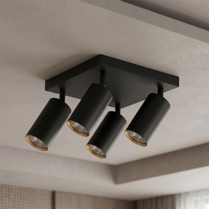 Brilagi - SELE SQUARE Spotlight 4xGU10/30W/230V Black/Gold