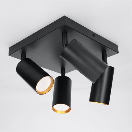 Brilagi - SELE SQUARE Spotlight 4xGU10/30W/230V Black/Gold