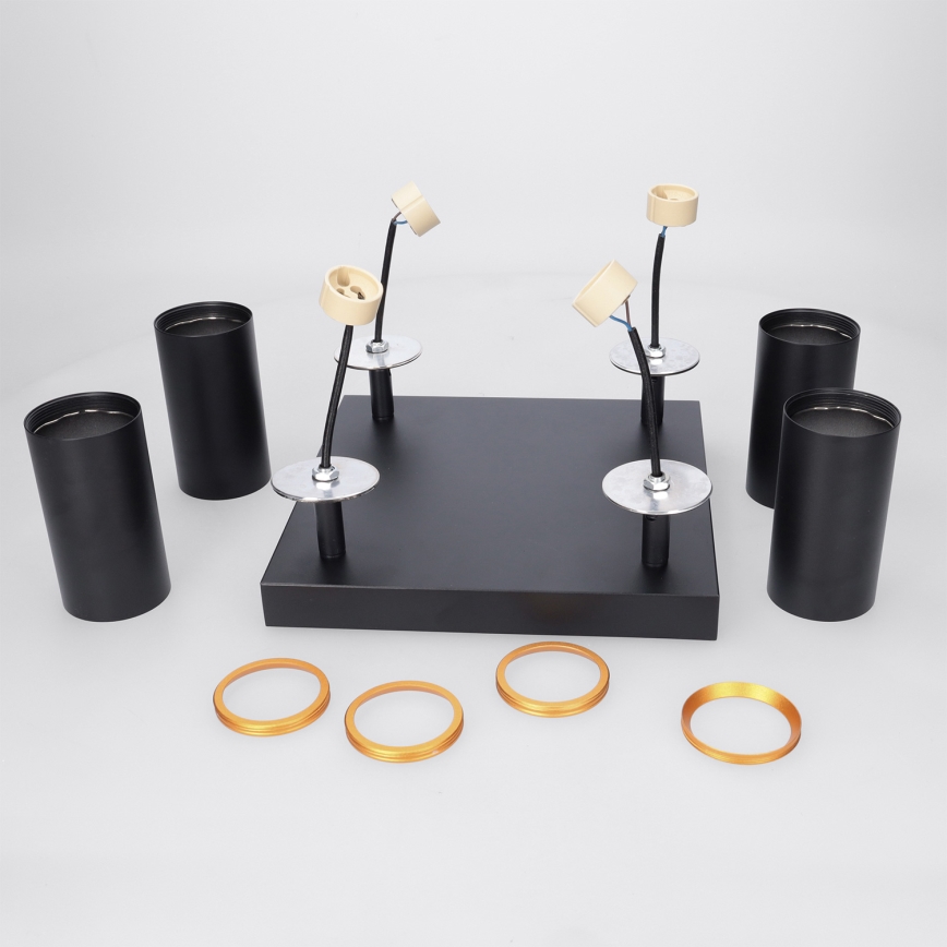 Brilagi - SELE SQUARE Spotlight 4xGU10/30W/230V Black/Gold