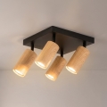 Brilagi - SELE SQUARE Spotlight 4xGU10/30W/230V, Black with Oak Finish