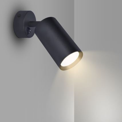 BRILAGI - SELE Wall Spotlight with Switch, 1× GU10 (30 W), 230 V, Black