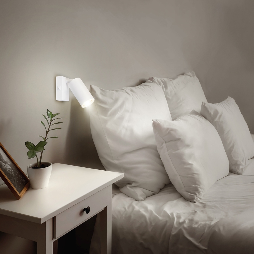 BRILAGI - Wall-mounted spotlight with switch SELE 1xGU10/30W/230V white