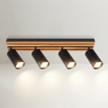 Brilagi - SELE WOOD 4-light GU10 Spotlight, 30W each, 230V, Black/Wood