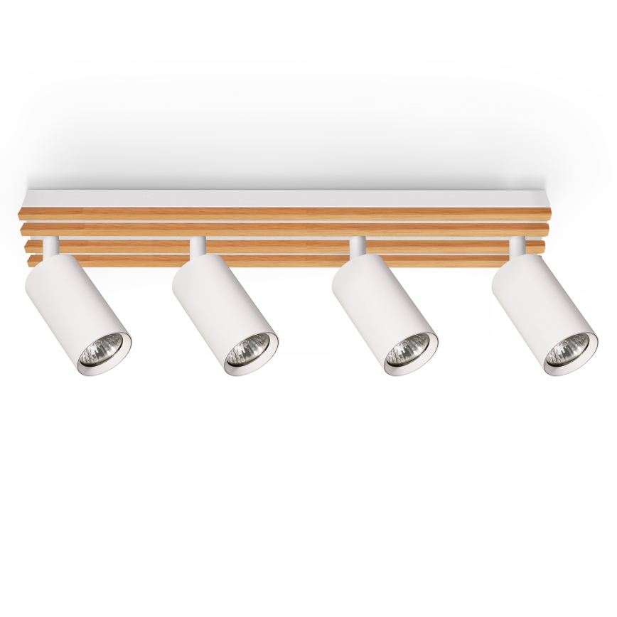 Brilagi - SELE WOOD 4xGU10/30W/230V white/wood spotlight