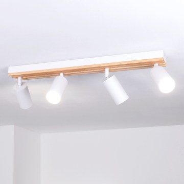 Brilagi - SELE WOOD ACOUSTIC 4xGU10/30W/230V white/WOOD ACOUSTIC spotlight