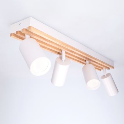 Brilagi - SELE WOOD ACOUSTIC 4xGU10/30W/230V white/WOOD ACOUSTIC spotlight
