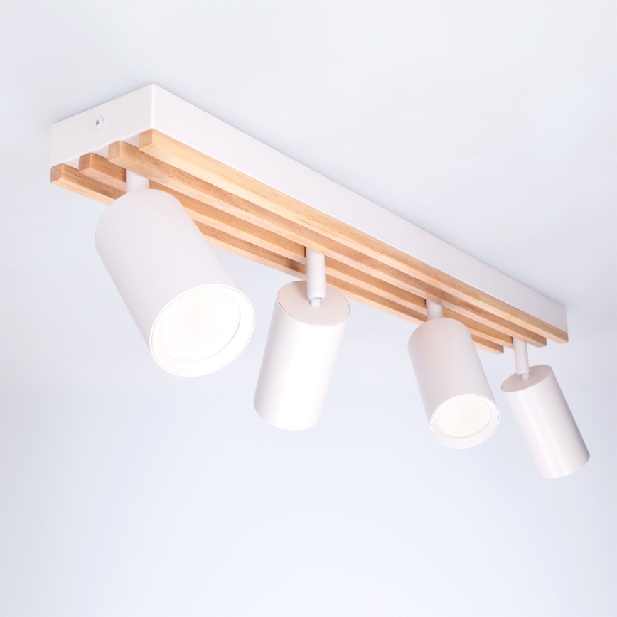 Brilagi - SELE WOOD ACOUSTIC 4xGU10/30W/230V white/WOOD ACOUSTIC spotlight