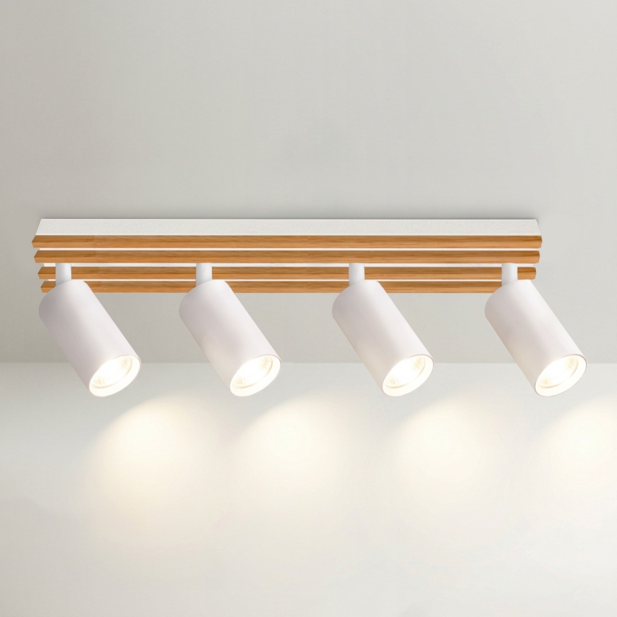 Brilagi - SELE WOOD ACOUSTIC 4xGU10/30W/230V white/WOOD ACOUSTIC spotlight