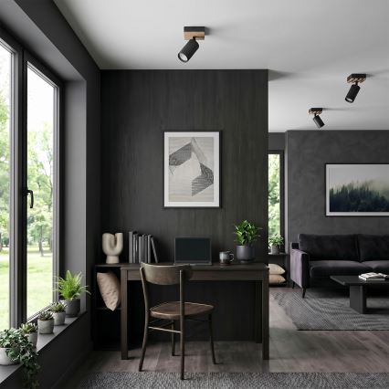 Brilagi - SELE WOOD ACOUSTIC Spotlight 1xGU10/30W/230V Black/WOOD ACOUSTIC