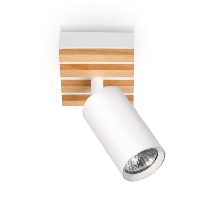 Brilagi - SELE WOOD ACOUSTIC Spotlight 1xGU10/30W/230V White/WOOD ACOUSTIC