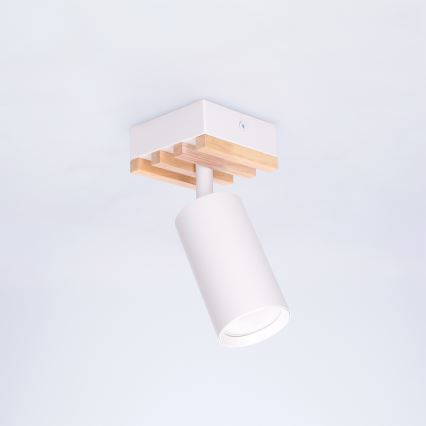 Brilagi - SELE WOOD ACOUSTIC Spotlight 1xGU10/30W/230V White/WOOD ACOUSTIC
