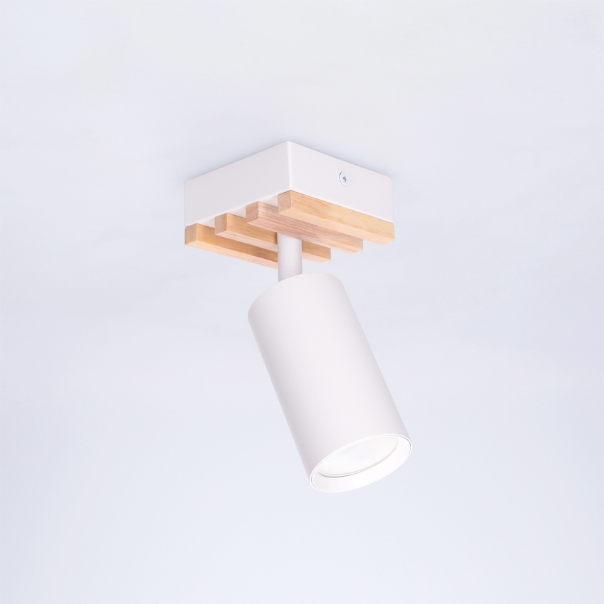 Brilagi - SELE WOOD ACOUSTIC Spotlight 1xGU10/30W/230V White/WOOD ACOUSTIC