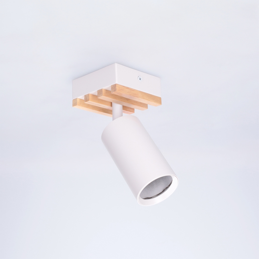 Brilagi - SELE WOOD ACOUSTIC Spotlight 1xGU10/30W/230V White/WOOD ACOUSTIC