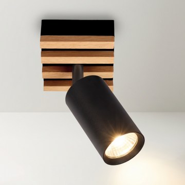Brilagi - SELE WOOD Spotlight 1xGU10/30W/230V Black/Wood