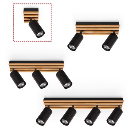 Brilagi - SELE WOOD Spotlight 1xGU10/30W/230V Black/Wood