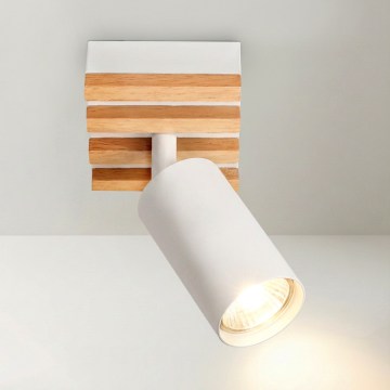Brilagi - SELE WOOD Spotlight 1xGU10/30W/230V White/Wood