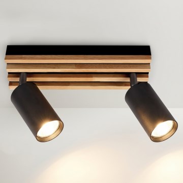 Brilagi - SELE WOOD spotlight 2xGU10/30W/230V black/wood