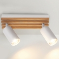 Brilagi - SELE WOOD Spotlight 2xGU10/30W/230V White/Wood