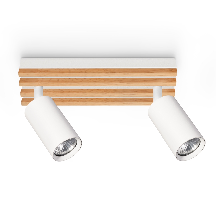 Brilagi - SELE WOOD Spotlight 2xGU10/30W/230V White/Wood