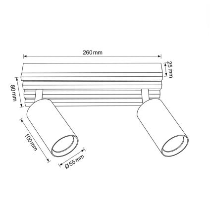Brilagi - SELE WOOD Spotlight 2xGU10/30W/230V White/Wood
