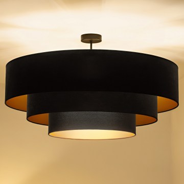 Brilagi - Semi-flush chandelier LUNETA 3xE27/60W/230V Ø 80 cm black/gold