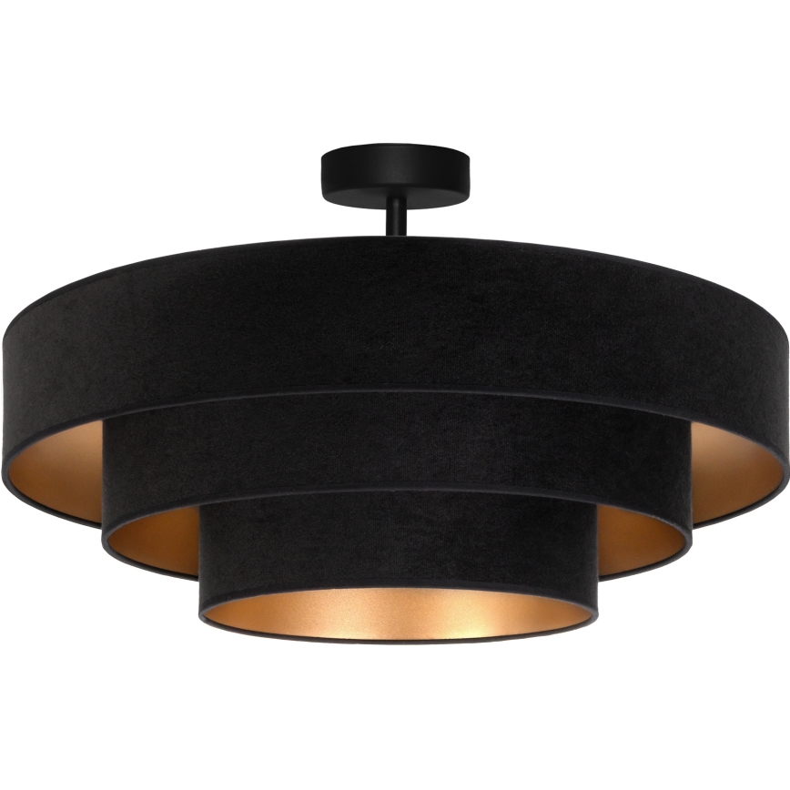 Brilagi - Semi-flush chandelier LUNETA 3xE27/60W/230V Ø 80 cm black/gold